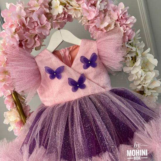 Rochie fete tematica fluturi Purple Little Butterfly