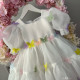 Rochie fete alba cu fluturasi colorati Rainbow Butterflies