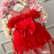 Rochie fete Red Flower Baby