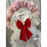 Rochie fete Red White Baby Roses