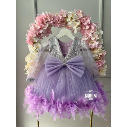 Rochie fete Sparkling Lilac Feathers