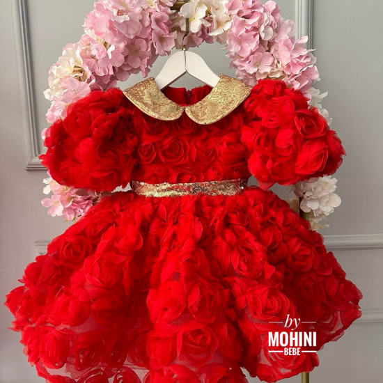 Rochie fete Special Red Flowers