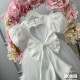 Rochie fete cu trena, dantela si pene Special White Heaven