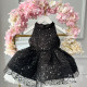 Rochie fetita cu paiete negre Sweet Black