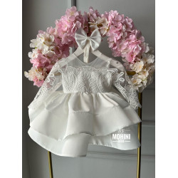 Rochie fete albă voluminoasă dantelă Unique Dress Baby