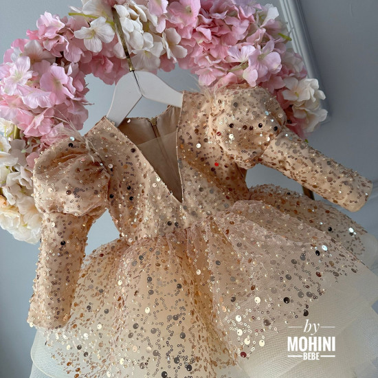 Rochie fete paiete aurii Unique Gold Calla