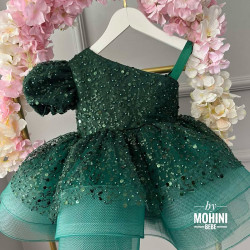 Rochie fetite verde cu paiete Unique Princess Dress