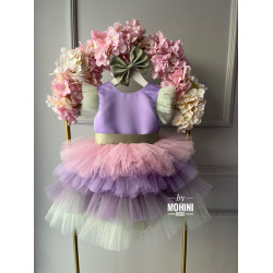 Rochie eleganta cu volane colorate copii New Capella