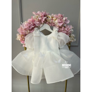 Rochie alba botez fete Beautiful Butterflies