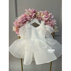 Rochie alba botez fete Beautiful Butterflies