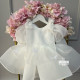 Rochie alba botez fete Beautiful Butterflies