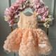 Rochie fete eleganta cu flori 3d Little Flowers for a Princess