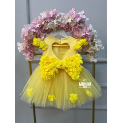 Rochie flori fete - Rochie galbena Yellow Emmylou