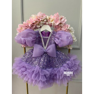 Rochie lila cu trena fetita eveniment special Lilac Real Princess Tail