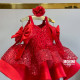 Rochie rosie copii - Rochie paiete New Red Bow