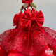 Rochie rosie copii - Rochie paiete New Red Bow