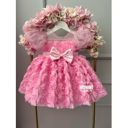 Rochie roz fetite - Rochie flori 3d New Amely