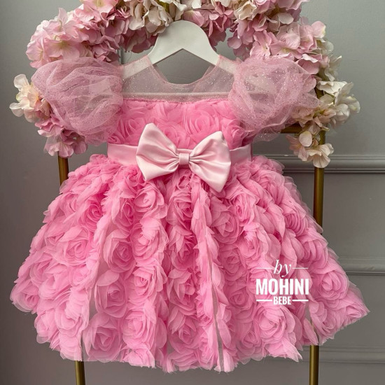 Rochie roz fetite - Rochie flori 3d New Amely