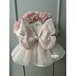 Rochie roz pudra fete - Rochie fluture Luxury Butterfly Dress