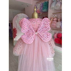 Rochie trena fete cu paiete si aripioare fluturas Butterfly Tail Dress