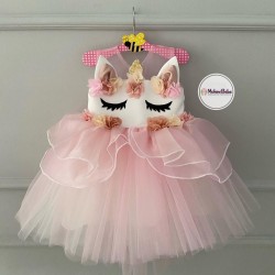 Rochie de poveste fetiță - Rochie roz AVAH