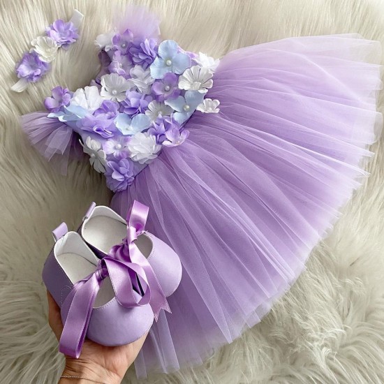 Rochie fetita Purple Flowers