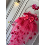 Rochie printesa Haya Pink Neon