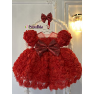 Rochie printesa Red Flowers