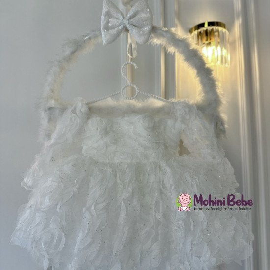 Rochie printesa Angel White Roses