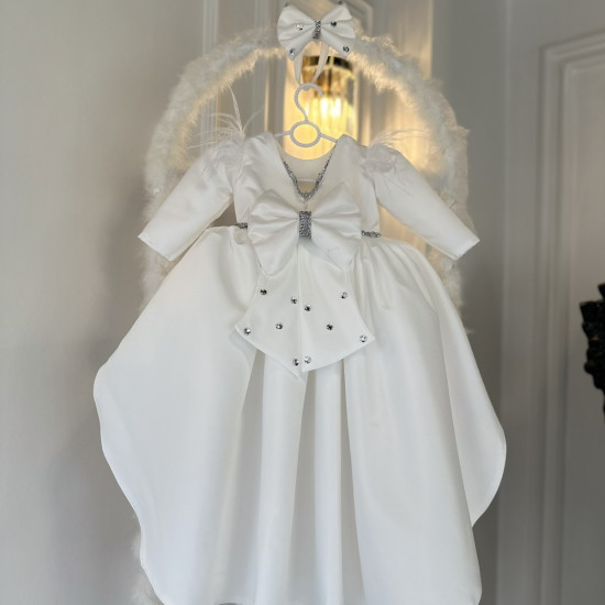 Rochie printesa Ayva White Train Dress