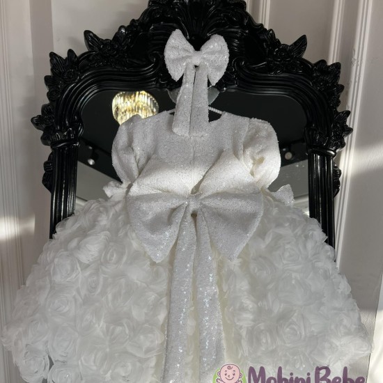 Rochie printesa White Roses