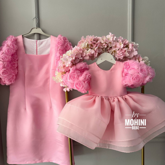 Rochii elegante roz mama-fiica New Sweet Pink Flowers