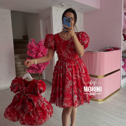Rochii la comanda mama-fiica Red Primavera