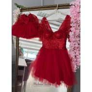 Set mama-fiica RED SPARKLES