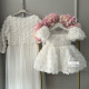 Set alb rochii mama-fiica White Flowers