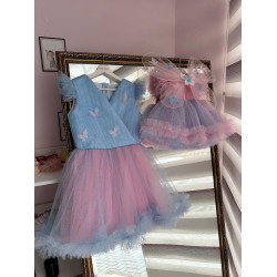 Set rochii mama-fiica Pink Little Butterfly