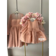 Set rochii roz mama-fiica la comanda New Dusty Pink Pearls