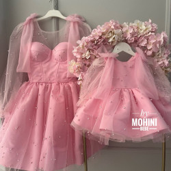 Set rochii roz mama-fiica la comanda New Pink Pearls