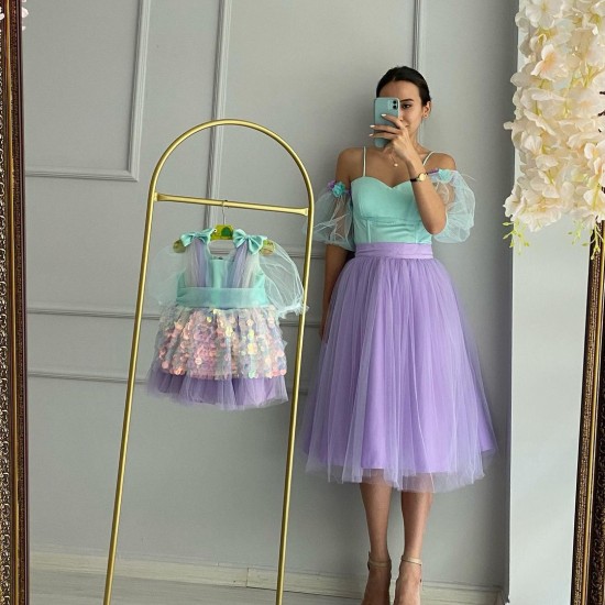 Set mama-fiica PURPLE TURQUOISE