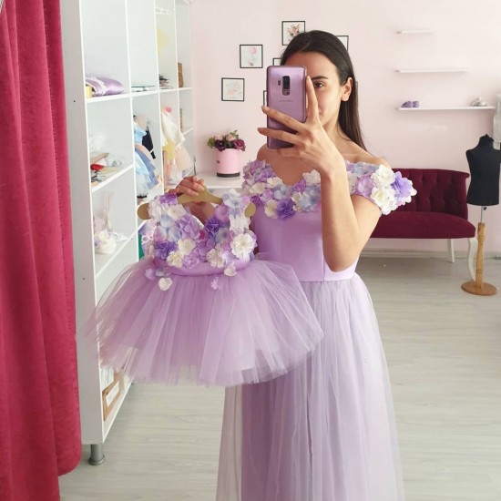 Set mama-fiica PURPLE FLOWERS