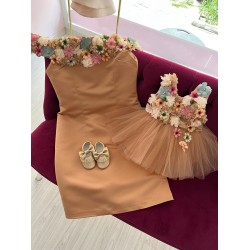Set mama-fiica BEIGE FLOWERS