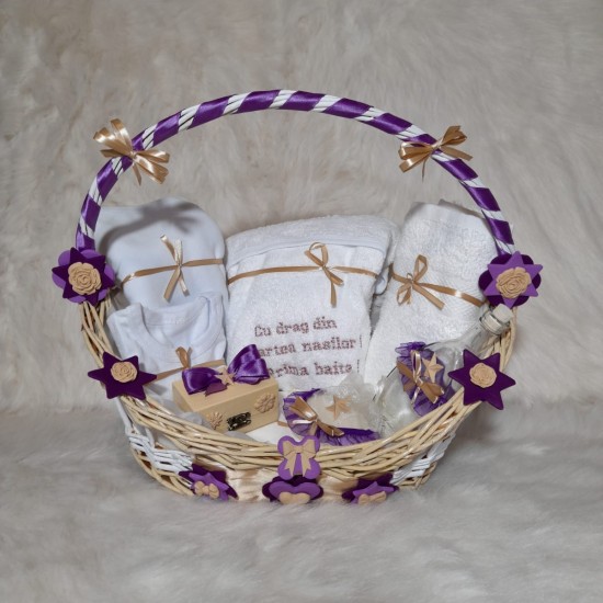 Trusou botez PURPLE BEIGE