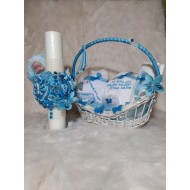 Trusou botez cu lumanare ART BLUE