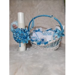 Trusou botez cu lumanare ART BLUE