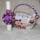 Trusou botez cu lumanare PURPLE BEIGE